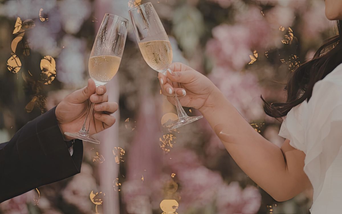 Ślubny toast pary